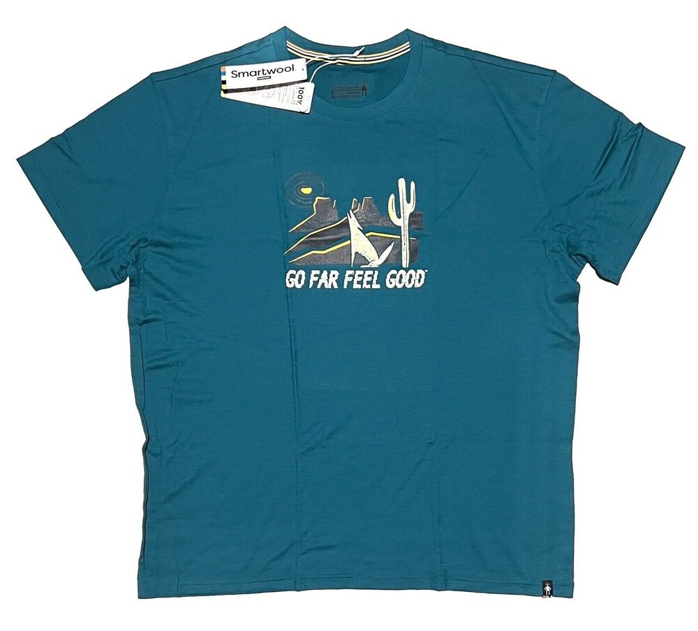 Smartwool Moonlight Desert Graphic T-Shirt Tee Size XL Short Sleeve Grn Blu NWT